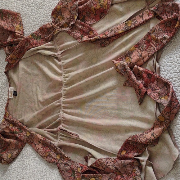 Beach Riot Size Medium Glitter Floral Wrap Swim Cover - Picture 11 of 12